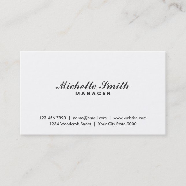 Carte De Visite Maquilleur blanc simple élégant professionnel (Devant)