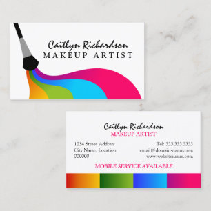 Carte De Visite Maquilleur coloré