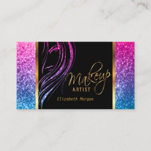 Carte De Visite Maquilleur dans des parties scintillantes colorées