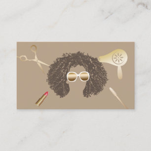 Carte De Visite Maquilleur et coiffeur de salon de beauté d'Afro