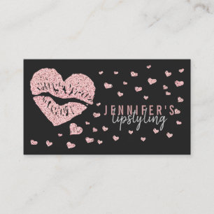 Carte De Visite Maquilleur Lèvres Rose Gold Heart gloss lipstick