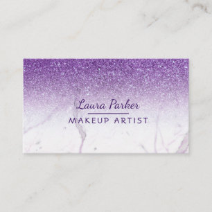 Carte De Visite Maquilleur pourpre de marbre de Faux de parties