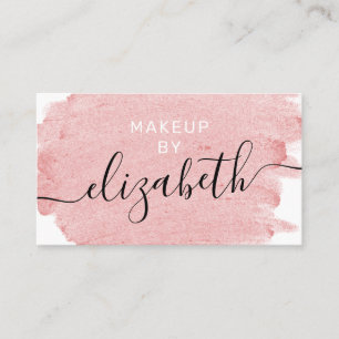 Carte De Visite Maquilleur rose moderne de traçage d'aquarelle