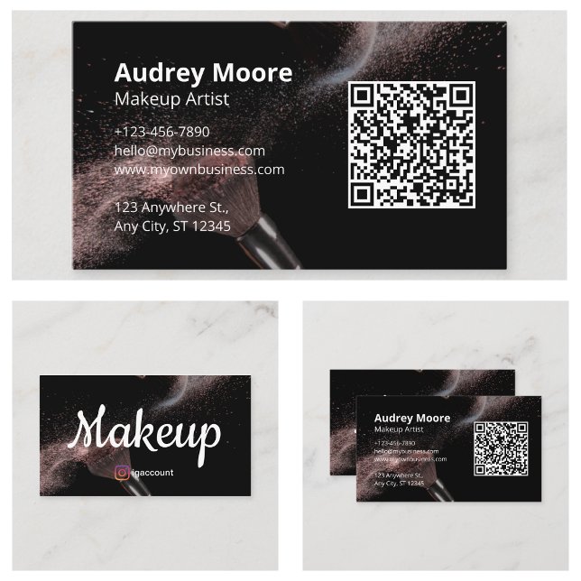 Carte De Visite Maquilleuse à la Mode (Trendy Makeup Artist Business Card
)