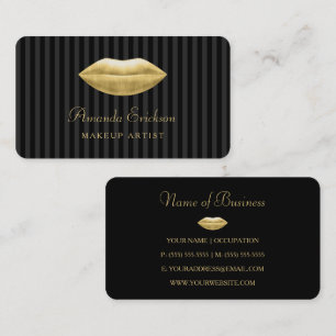 Carte De Visite Maquilleuse Black Gold Lips