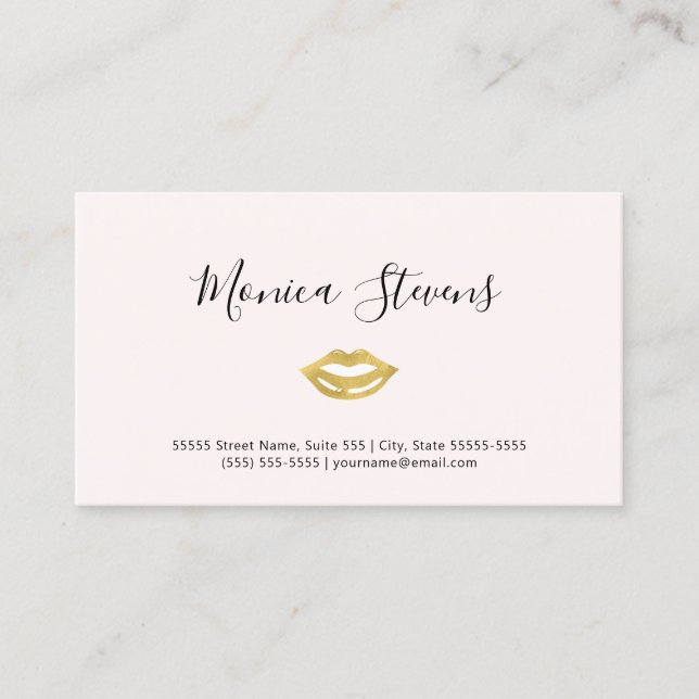 Carte De Visite Maquilleuse Blush Gold (Devant)