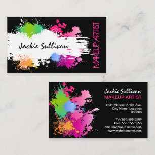 Carte De Visite Maquilleuse Bold Color Splash