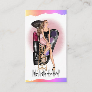Carte De Visite Maquilleuse Cils Sourcils Fard à Joues Rose Aquare