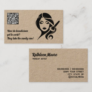 Carte De Visite Maquilleuse drôle QR de beauté