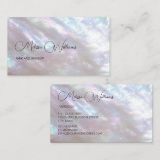 Carte De Visite Maquilleuse holographique Calligraphie