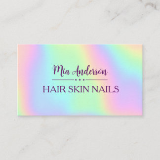 Carte De Visite Maquilleuse Nail Holographique Irridescent