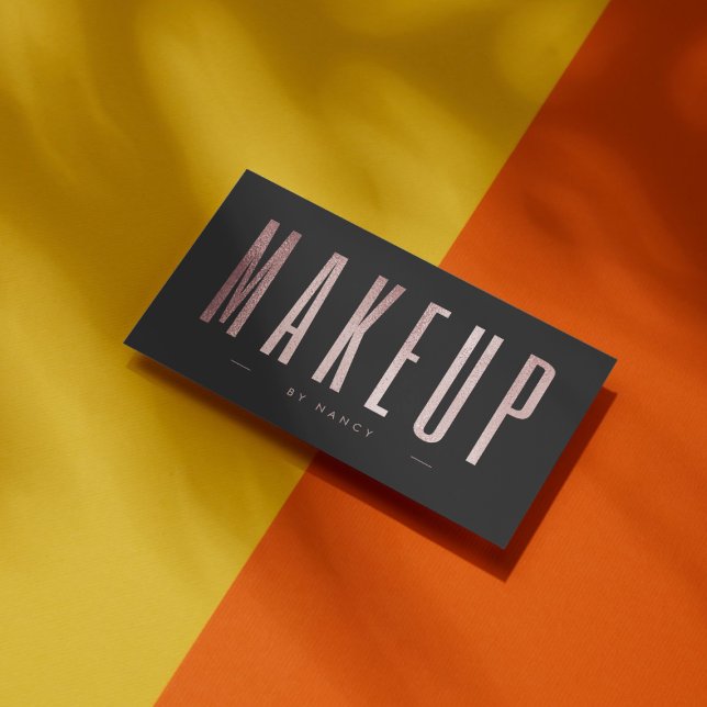 Carte De Visite Maquilleuse Pailletée Rose Gold (Créateur téléchargé)