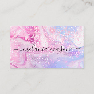 Carte De Visite Maquilleuse Paillettes Brillantes Modernes Hologra