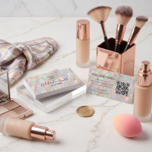 carte de visite maquilleuse pierre opale élégante
