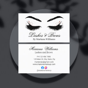 Carte De Visite Maquilleuse pour cils et sourcils noir et blanc