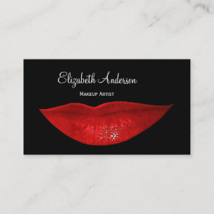 Carte De Visite Maquilleuse Rouge Glamour Lèvres