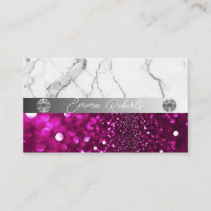 Carte De Visite Marbre Argent Diamant Rose Foncé Coach