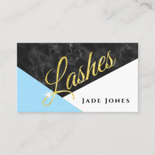 Carte De Visite Marbre Black Gold Blue Lashes Beauty Make Up