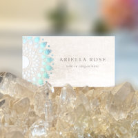 Marbre blanc bleu Floral Mandala Lotus