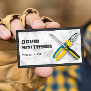 Carte De Visite Marbre blanc Handyman Outils de réparation Electri