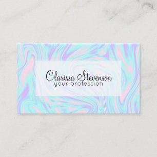 Carte De Visite marbre blanc pourpre bleu rose coloré élégant