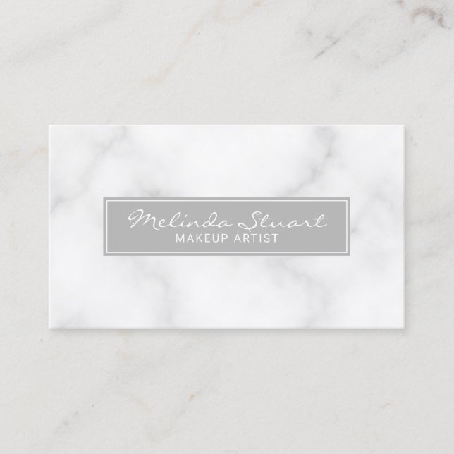 Carte De Visite Marbre blanc professionnel élégant (Devant)