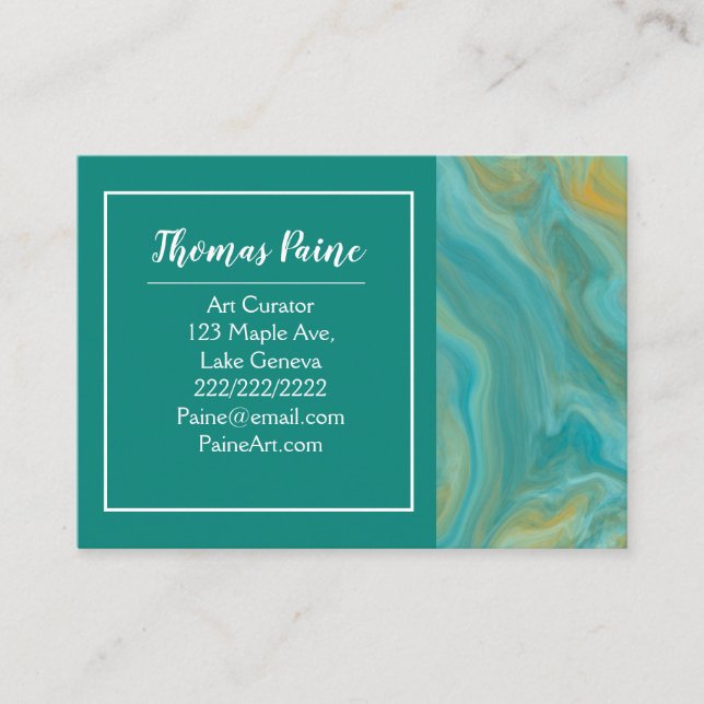 Carte De Visite Marbre bleu, Turquoise, Turquoise (Devant)