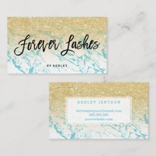 Carte De Visite Marbre de parties scintillantes d'or de