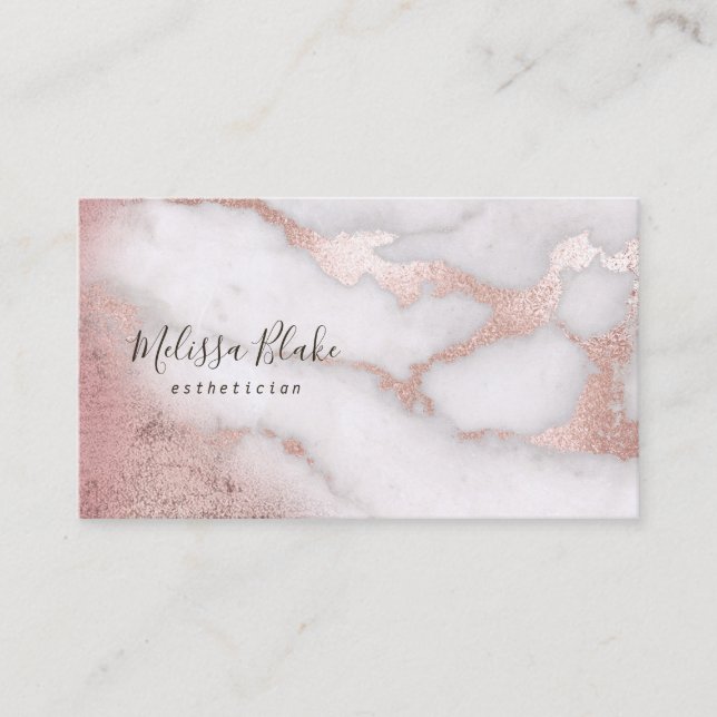 Carte De Visite marbre d'or rose (Devant)