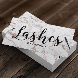 Carte De Visite Marbre d'or Rose de maquillage Lashes