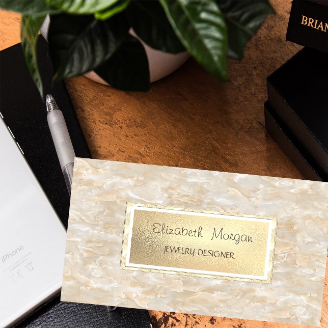 Carte De Visite Marbre élégant, Design de bijoux de cadre (Créateur téléchargé)