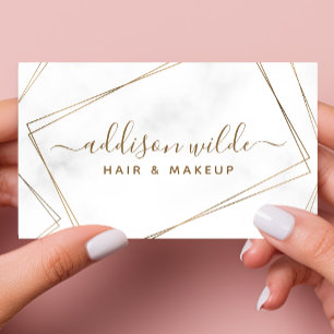 Carte De Visite Marbre Géométrique Abstrait Simple Moderne Or