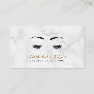 Carte De Visite Marbre Gold Lash Beauté Aftercare Instruction