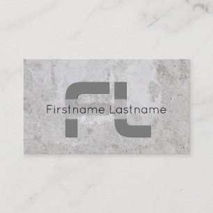 Carte De Visite Marbre gris clair structure en marbre blanc monogr
