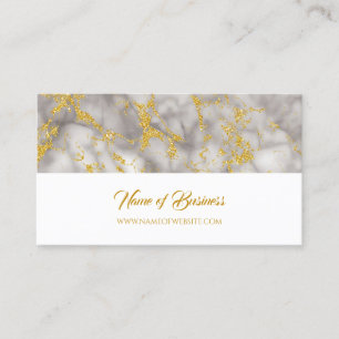 Carte De Visite Marbre Gris Élégant Avec Parties scintillant Or Fa