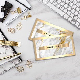 Carte De Visite Marbre gris Gris Cadres Or Moderne Professionnel