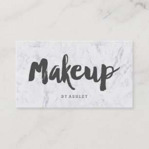 Carte De Visite Marbre gris moderne de typographie de maquilleur