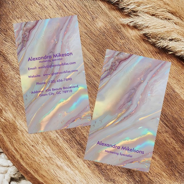 Carte De Visite Marbre Luxueux Iridescent (Créateur téléchargé)