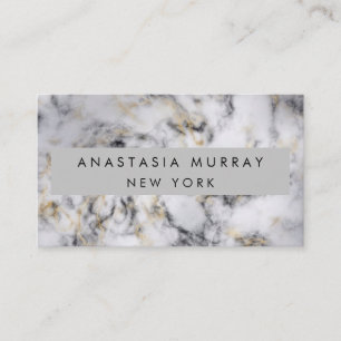 Carte De Visite Marbre Minimaliste Luxueux Gris Noir Et Blanc Mode