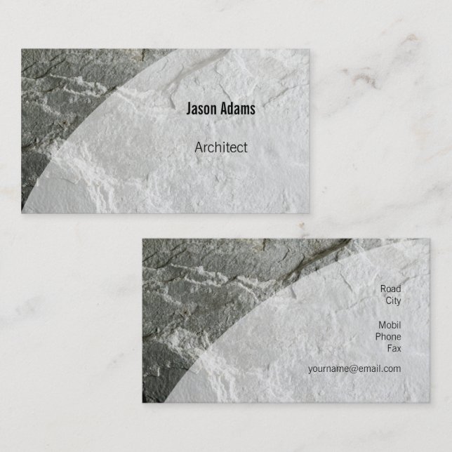 Carte De Visite Marbre moderne de l'architecte | (Devant / Derrière)