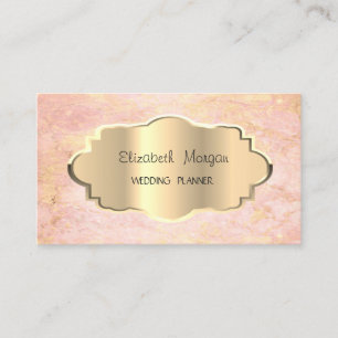 Carte De Visite Marbre moderne élégant, Cadre Or