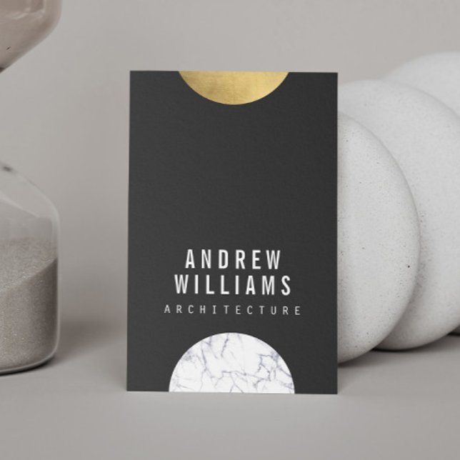 Carte De Visite Marbre Moderniste Abstrait, Or, Dk Grey Designer (Créateur téléchargé)