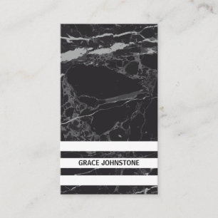 Carte De Visite Marbre noir Barres triées