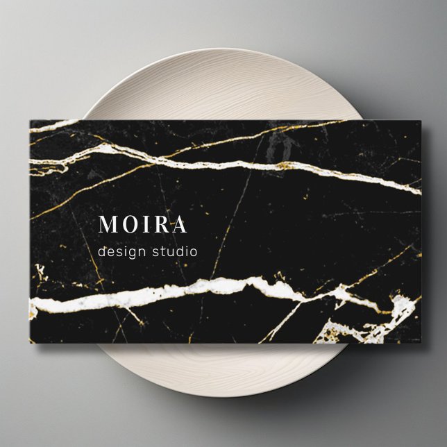 Carte De Visite Marbre noir moderne (Modern Black Marble Business Card)