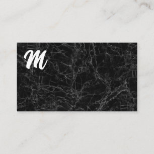 Carte De Visite Marbre noir Monogramme