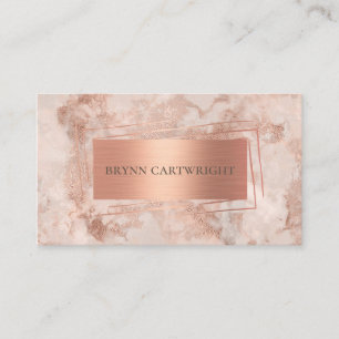 Carte De Visite Marbre or rose Moderne Élégant