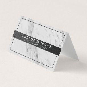 Carte De Visite Marbre professionnel en cuir noir