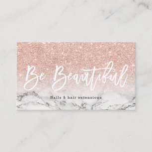 Carte De Visite Marbre rose de parties scintillantes d'or de belle