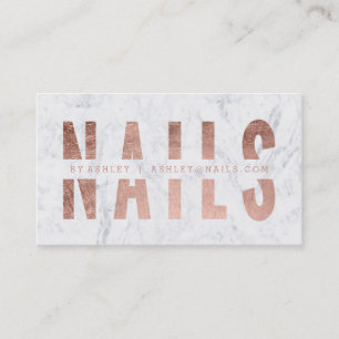 Carte De Visite Marbre rose de typographie d'or coupé par clous