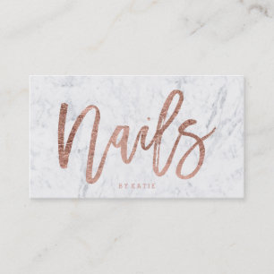 Carte De Visite Marbre rose de typographie d'or de faux élégant 